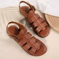 thumbnail image 3 of Hoshose Women's Flat Sandals Wide Width Soft Soled Fashion Buckle Sandals for Summer, 3 of 6