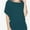 Deep Green, variant on Women's Dolman Top Boat Neck Short Sleeve Solid Tees Casual T Shirt with Side Shirring Detail