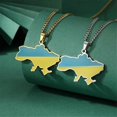 thumbnail image 2 of Drip Oil Ukraine Flag Necklace Women Stainless Steel Vintage Ukrainian Map Pendant Jewelry Gifts, 2 of 5