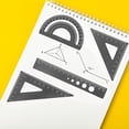 thumbnail image 3 of (azul) Regla cuadrada transportadora, escuadra escolar, con estuche de almacenamiento, juego de reglas de geometría matemática de aleación de aluminio, papelería de matemáticas, para enseñar, 3 of 5