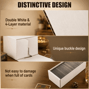 XRACV Trading Card Storage Box 6 pack 1200 count with Lid, White Corrugated Cardboard Sports Card Storage Box for TCG/Magic/Mtg Storage and Collection, Horizontal