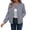 Gray women's long sleeve blazer jacket a1, variant on Women's Fall Winter Long Sleeve Button Down Blazer Collared Open Front Casual Jacket Solid Basic Baseball Tops Trendy Going Out Fashion Clothes, Gray M
