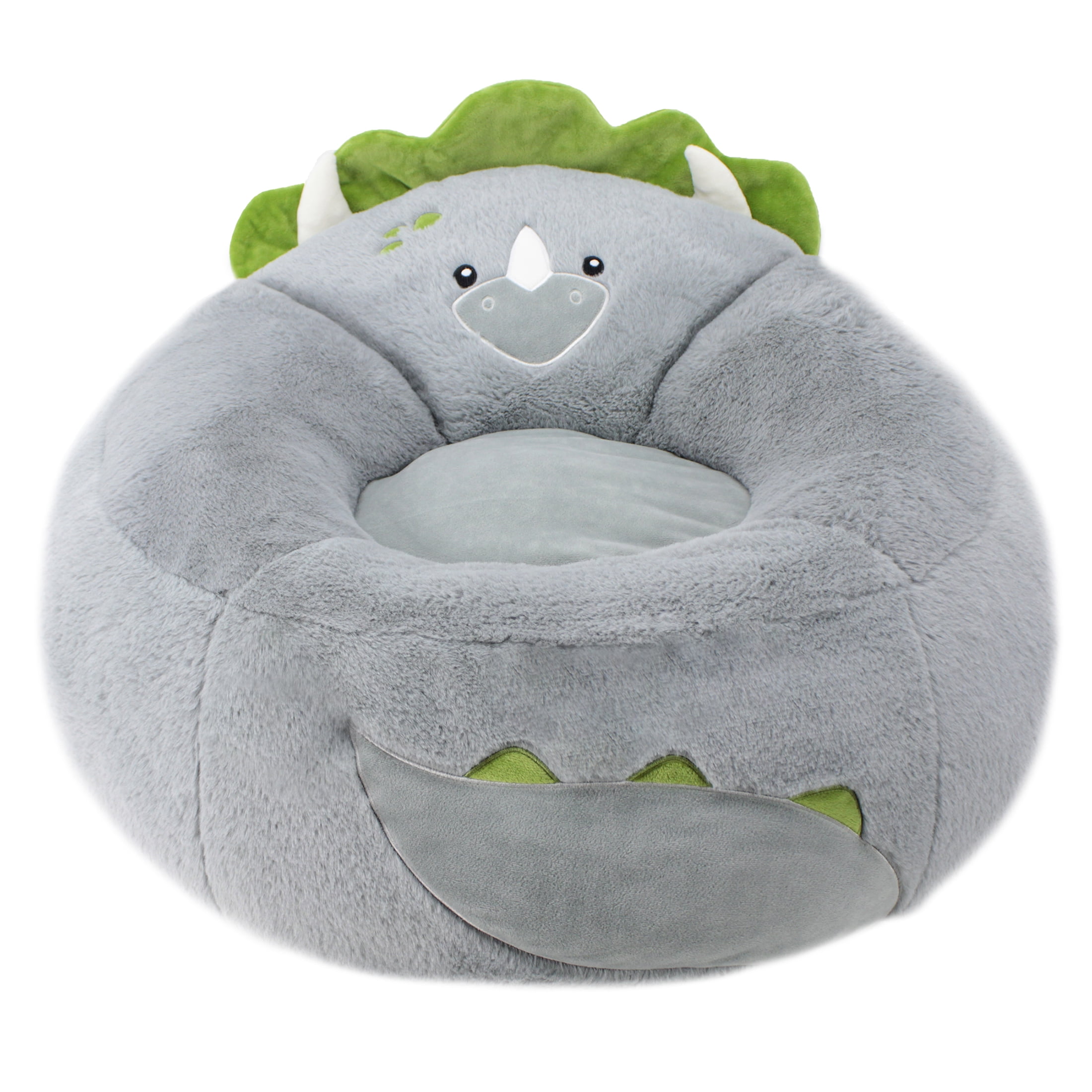 Baby Bean Bag Chair for Kids UNFILLED With 2 Covers & Harness White Grey Zig-Zag 