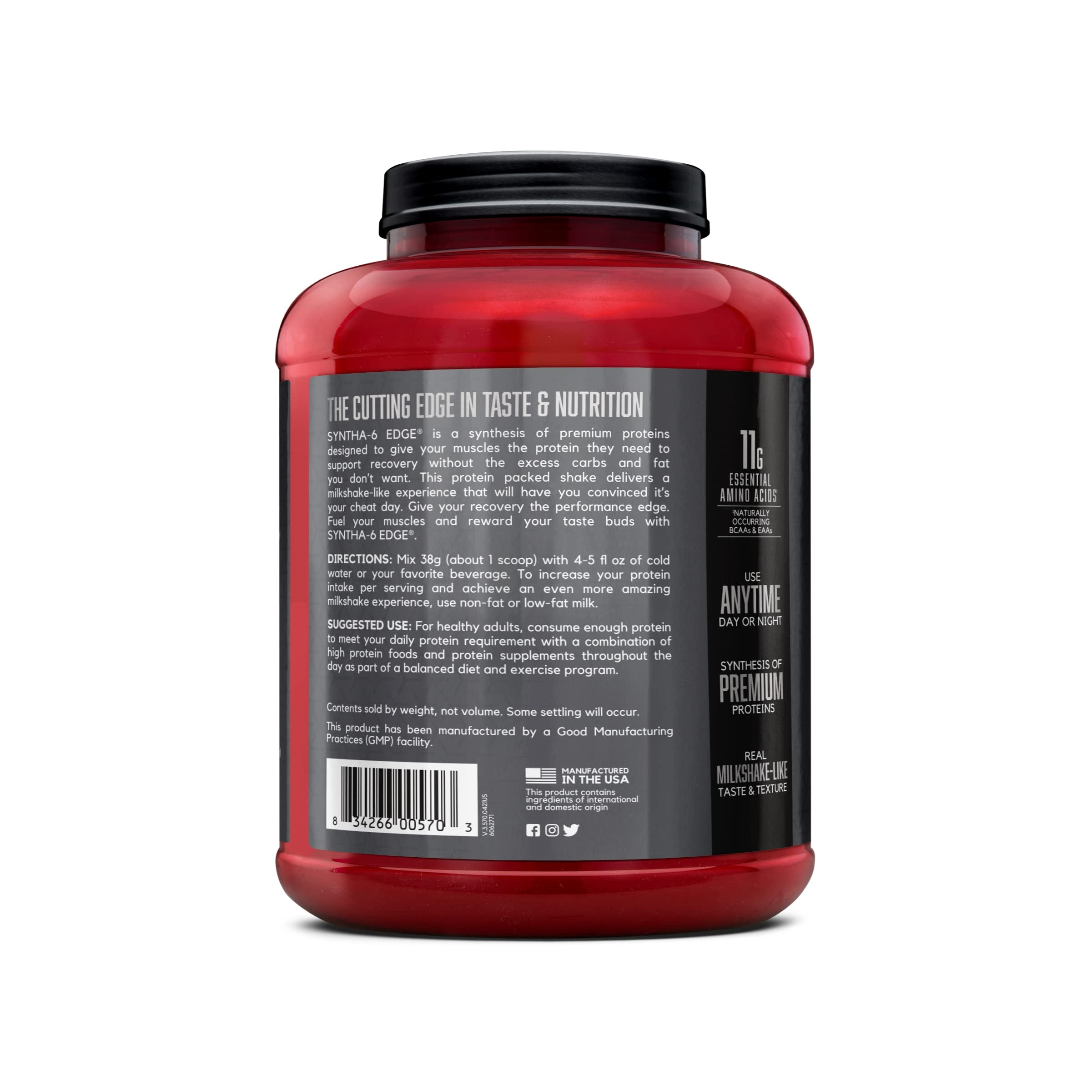 BSN Syntha-6 Edge®, Protein Powder Drink Mix, Vanilla Milkshake, 4.01 lb (1.82 kg)