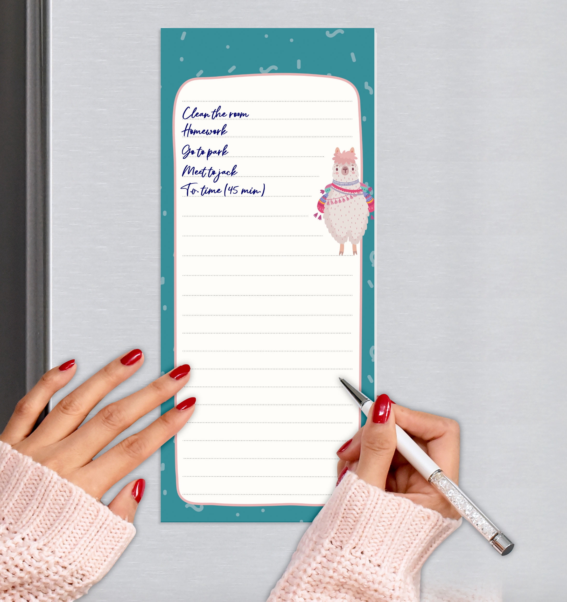 Inkdotpot Pack of 3 Magnetic Fridge To-Do List Notepads- Magnetic Memo Pads For Refrigerator-(50 Sheets Each)-D6