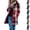 Red, variant on Women's Mid Length Coat Button Down Lapel Plaid Peacoat Insulated Winter Fall Outercoats Yellow S