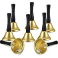 thumbnail image 2 of 24 Pieces Hand Bells Silver Steel Service Handbells Black Wooden Handle Diatonic Metal Bells Musical Percussion (gold), 2 of 5