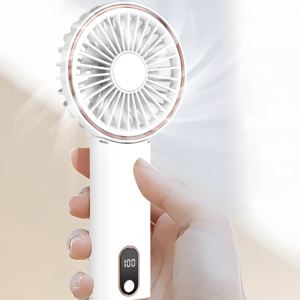 Ventilador, ventilador de techo, ventilador de escritorio, ventilador portátil de mano recargable de 2000 mAh, ajustable en 4 velocidades, pantalla de viento, electricidad en USB real, ventilador pleg