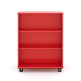 thumbnail image 5 of Tot Mate Open Double Sided 3 Tier Mobile Shelves Wooden Classroom Bookcase, Red, 36"W x 23"D x 48"H, 5 of 6