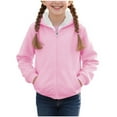 thumbnail image 2 of Bnwani Hoodies for Big Girls Crew Neck Long Sleeve Pockets Zip Up Sports Sweatshirt Plain Color Block Cost, 2 of 8