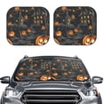 thumbnail image 2 of Windshield Sun Shade, Halloween Village Nightscape A Foldable Car Sun Shade Windshield for Front, 2 Pieces, 2 of 7