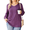 Purple, variant on Zeagoo Womens Plus Size Tops Puff Long Sleeve T-Shirts Pleated V Neck Tunics Fall Dressy Casual Loose Blouse