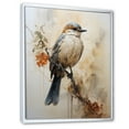 thumbnail image 2 of Designart "Minimalist Taupe Avian On Limb I" Animals Bird Floater Framed Wall Art Living Room, 2 of 5