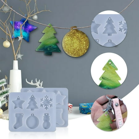 

Fjofpr Clearance Bells & Sleigh Bells DIY Crystal Epoxy Mold Christmas Snowman Snowman Tree Boots Bell Series Pendant Silicone Mold