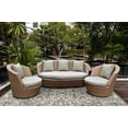 thumbnail image 2 of 3'x5' Ivory Grey Hand Hooked UV Treated Greek Key Medallion Indoor Outdoor Area Rug, 2 of 5
