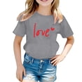 thumbnail image 4 of Ulitacool Boy T Shirt Trend Round Neck Spring Tops Short Sleeve Tee Cartoon Letter Prints Blouse Summer Wear 4-5 Years Grey, 4 of 4