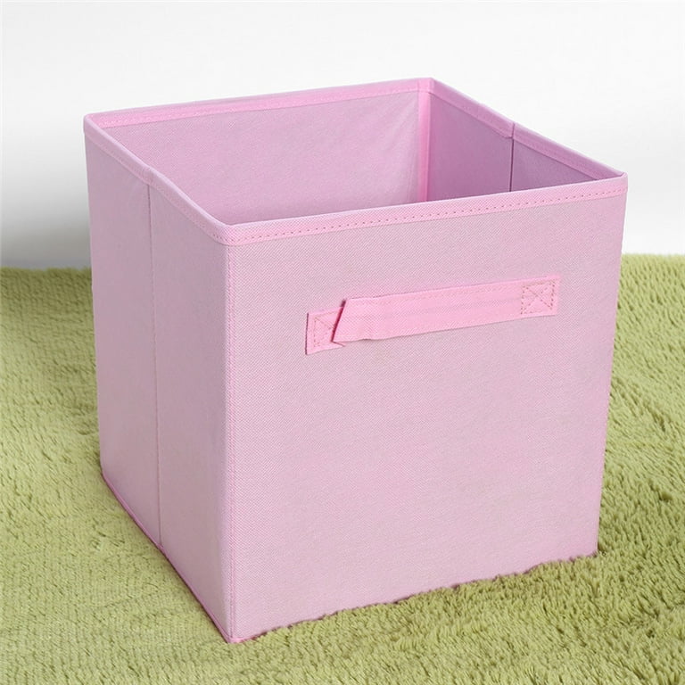 Inbox Zero Blush Linen Cube Organizer Shelf with 6 Storage Bins – Strong Durable Foldable Shelf – Kid Toy Clothes Towels Cubby – Collapsible Bedroom F