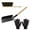 Black, variant on Fireplace Cleaning Kit with Metal Ash Shovel, Natural Wood Handle Furnace Brush, and Heat-Resistant Black Silicone Gloves for Wood Stove and Hearth Maintenance