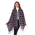 thumbnail image 3 of FORMRS Womens Scarf Winter Soft Long Big Warm Shawls Wrap Tassel Scarves, Purple Flowers Pattern, 3 of 9