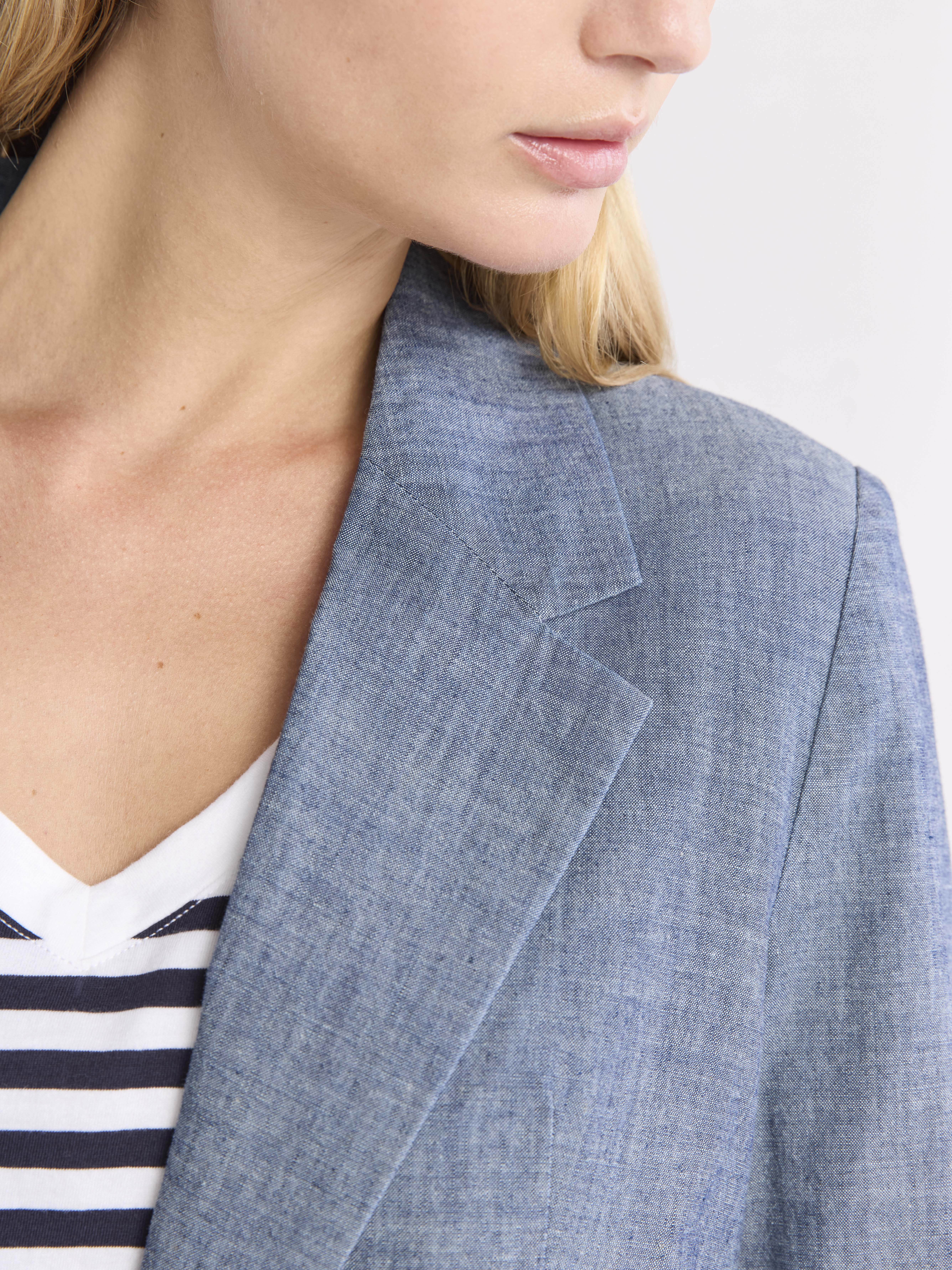 Free Assembly Women's Single Breasted Chambray Blazer, Sizes XS-XXL