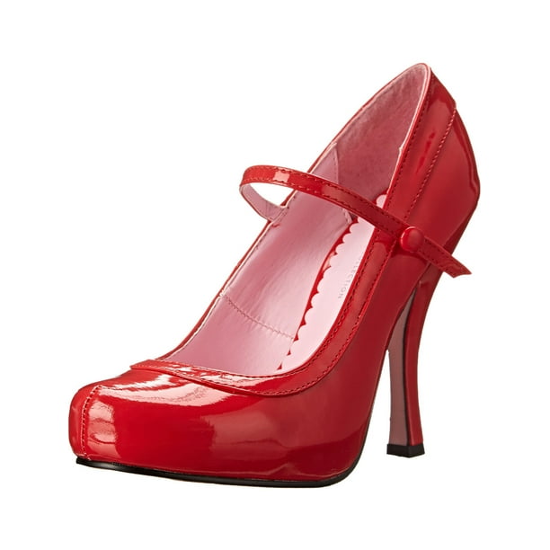 Isolere Slange Privilegium Womens Red Mary Jane Heels Round Toe Shoes Patent Platform Pumps 4 Inch  Heels - Walmart.com
