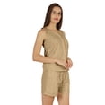 thumbnail image 2 of Bimba Solid Schiffli Top & Short Nightwear Set For Womens Casual 2 pcs Sexy Lounge Sleepwear Set, 2 of 7