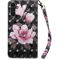 thumbnail image 3 of Case for Samsung Galaxy A14 5G Case Wallet with Card Holders - Lovely Colorful Pattern PU Leather Flip Phone Case TPU Shell Folio Cover Women Men for Samsung Galaxy A14 5G Black Pink Flower, 3 of 14
