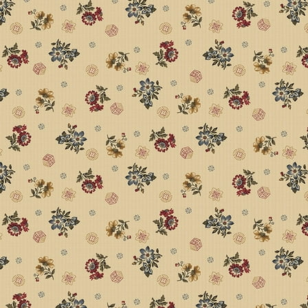 Henry Glass House On Summer Hill Tossed Bouquets Cream Cotton Fabric By The Yard