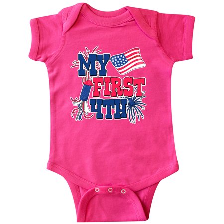 

Inktastic My First 4th with American Flag Rocket and Fireworks Gift Baby Boy or Baby Girl Bodysuit