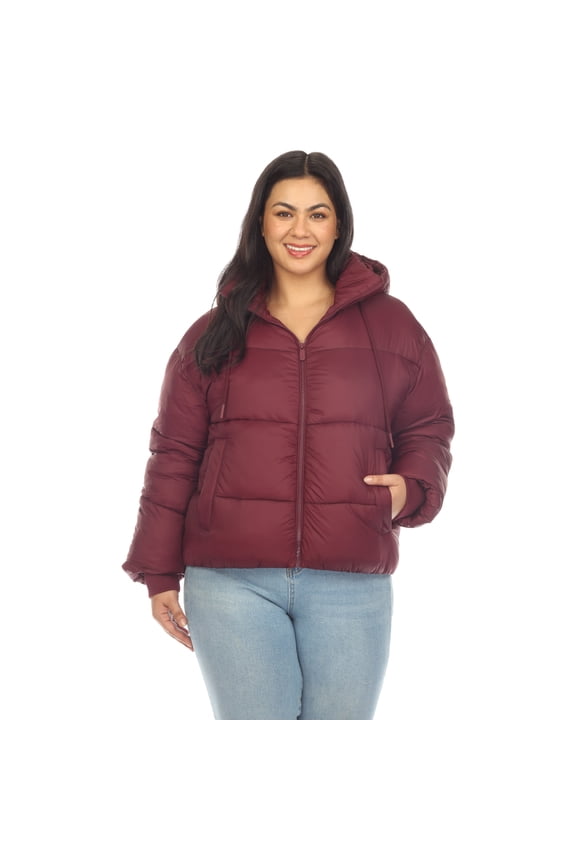 Fashion's Long Sleeve Zip Hooded Puffer Jacket with Pockets