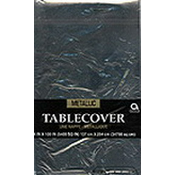Partypro 57999.18 54In.X100In. Silver Metallic Tablecover