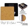 thumbnail image 4 of Inkdotpot Set of 6 Drink Coasters DecorativeNon,SlipCork Base4-inch Square PrintedCoastersEasy Clean- Sloth, 4 of 8