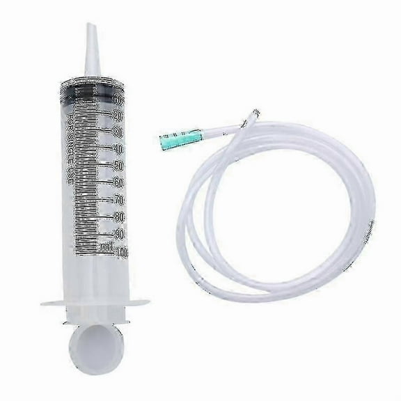 100ml Large Syringe Reusable Pump with 1m Tube for Feeding Measuring