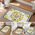 thumbnail image 6 of Summer Lemon 2x3 Door Mat Rug, Farmhouse Black Check Plaid Vintage Non-Skid Rubber Backing Large Rectangle Rugs - Living Room Bedroom Home Office, Indoor Floor Mat Carpets Washable Rug, 6 of 9