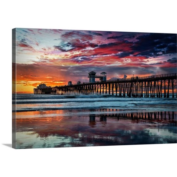 Great BIG Canvas Alan Crosthwaite Premium Thick-Wrap Canvas entitled Oceanside Pier Dusk