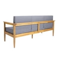 thumbnail image 3 of 3 Seater With Wood Build And To Outer Fabrics - Dark Grey Spillage Inner Cushions Slat Pattern, 3 of 4