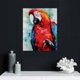 thumbnail image 4 of Nawypu Red and Blue Colored Parrot Canvas Print Watercolor Paint White Background Canvas Wall Art Animal Wall Art Home Decor Ready to Hang- Made in USA, 4 of 4
