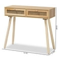 thumbnail image 2 of Baxton Studio Table Console en Bois Finition Rotin et Brun avec 2 Tiroirs, 2 of 11