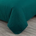 thumbnail image 4 of Chezmoi Collection Austin King Oversized Bedspread Set, 3-Piece Lightweight Microfiber Quilted Coverlet for All Seasons, Teal, 4 of 9