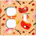 thumbnail image 4 of Metal Light Switch Plate Cover Orange Macaroon Fruit Croissant French Desserts CAK015, 4 of 13