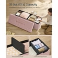 thumbnail image 3 of SONGMICS HOME 43" Storage Ottoman Bench Folding Ottoman with Storage Load up to 660 lb for Living Room Bedroom Jelly Pink, 3 of 6