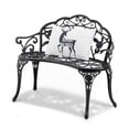 thumbnail image 1 of Banco de patio VEVOR, capacidad de carga de 218 kg, metal, 98,7 x 79 x 57 cm, negro, 1 of 9