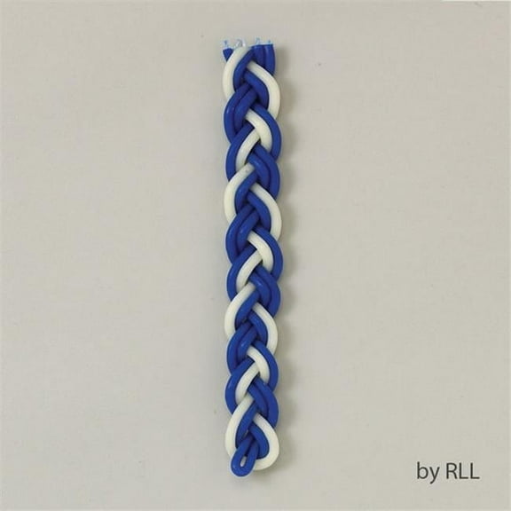 Rite Lite LTD H-7-BW Beeswax Havdalah Candle - Flat- Blue & White -pack of 12