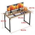 thumbnail image 7 of PayLessHere 47 Inch Computer/Office Desk with Metal Frame Adjustable Foot Pads Set of 2,Brown, 7 of 7