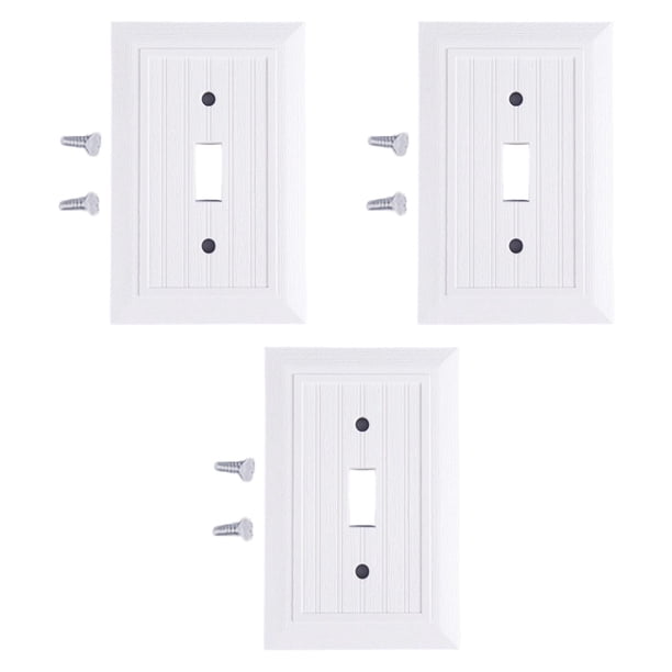 3 cubiertas para tomacorrientes eléctricos, accesorio para tomacorriente de pared exterior, placa de tomacorriente 3 agujeros blanco