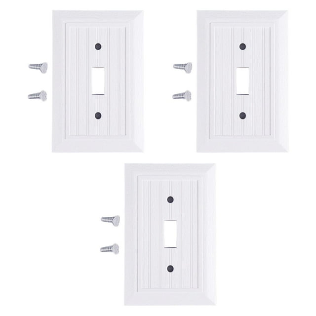 3 cubiertas para tomacorrientes eléctricos, accesorio para tomacorriente de pared exterior, placa de tomacorriente 3 agujeros blanco