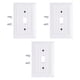 thumbnail image 1 of 3 cubiertas para tomacorrientes eléctricos, accesorio para tomacorriente de pared exterior, placa de tomacorriente 3 agujeros blanco, 1 of 9
