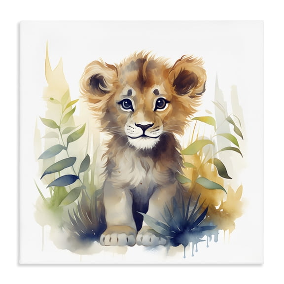 Stupell Industries Cottage Crafty Critters Lion Canvas Art, 17 x 17, by Steve Hunziker