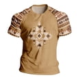 thumbnail image 5 of T-shirt à Manches Courtes en Denim Imprimé Western pour Hommes, Col Rond, pour Tenue Décontractée Quotidienne, Style Sud-Ouest, Coupe Décontractée et Graphique, 5 of 5