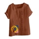 thumbnail image 4 of Vestidos Casuales Para Mujer, Blusas De Mujer De Moda Blusa informal de lino con botones y manga corta estampada para mujer, 4 of 4